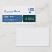 円弧分割バンドブルーとダークグリーン 名刺 (正面/裏面)