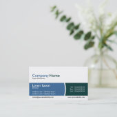 円弧分割バンドブルーとダークグリーン 名刺 (スタンド正面)