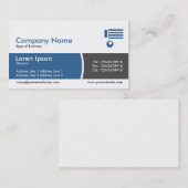 円弧分割バンドブルーとダークグレー 名刺 (正面/裏面)