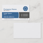 円弧分割バンドブルーとダークグレー 名刺 (正面/裏面)