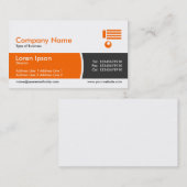 円弧分割バンド – オレンジとダークグレー 名刺 (正面/裏面)