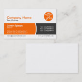 円弧分割バンド – オレンジとダークグレー 名刺 (正面/裏面)