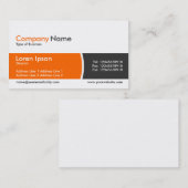 円弧分割バンド – オレンジとダークグレー 名刺 (正面/裏面)