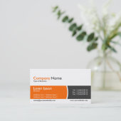 円弧分割バンド – オレンジとダークグレー 名刺 (スタンド正面)