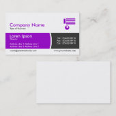 円弧分割バンド – 紫とダークグレー 名刺 (正面/裏面)