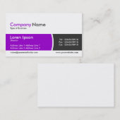 円弧分割バンド – 紫とダークグレー 名刺 (正面/裏面)