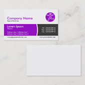 円弧分割バンド – 紫とダークグレー 名刺 (正面/裏面)