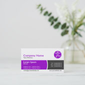 円弧分割バンド – 紫とダークグレー 名刺 (スタンド正面)