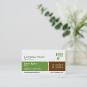 円弧分割バンド – 緑と茶色 名刺 (スタンド正面)