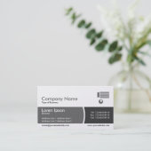 円弧分割帯 – グレーのシェード – 金ゴールド 名刺 (スタンド正面)