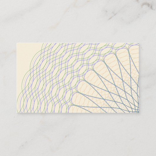 円弧規の繩編み模様によってスカラップで仕上げられるロゼット 名刺 (裏面)