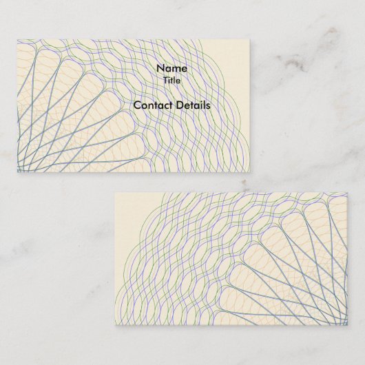 円弧規の繩編み模様によってスカラップで仕上げられるロゼット 名刺 (正面/裏面)