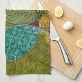 円形おもしろいのキッチンタオル キッチンタオル (四つ折り)