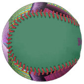 円形およびカラフル装飾モダンフラクタル名 ソフトボール (正面左)