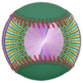円形およびカラフル装飾モダンフラクタル名 ソフトボール (裏面)