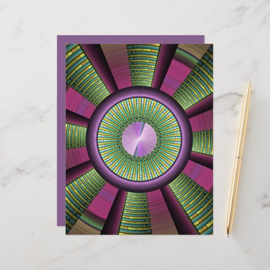 円形およびカラフル装飾モダンフラクタル芸術 (正面/裏面インサイチュ)