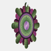 円形およびカラフル装飾モダンフラクタル芸術 オーナメントカード (右)