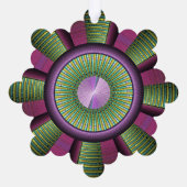 円形およびカラフル装飾モダンフラクタル芸術 オーナメントカード (裏面)