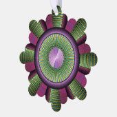 円形およびカラフル装飾モダンフラクタル芸術 オーナメントカード (左)