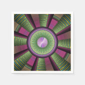 円形およびカラフル装飾モダンフラクタル芸術 スタンダードカクテルナプキン (正面)