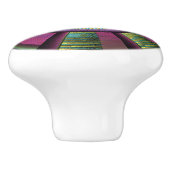 円形およびカラフル装飾モダンフラクタル芸術 セラミックノブ (側面)