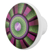 円形およびカラフル装飾モダンフラクタル芸術 セラミックノブ (右)