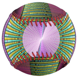 円形およびカラフル装飾モダンフラクタル芸術 ソフトボール