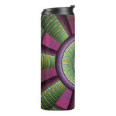 円形およびカラフル装飾モダンフラクタル芸術 タンブラー (回転左)