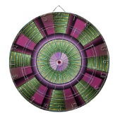 円形およびカラフル装飾モダンフラクタル芸術 ダーツボード (正面)