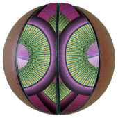 円形およびカラフル装飾モダンフラクタル芸術 バスケットボール (縦)