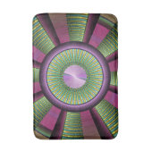 円形およびカラフル装飾モダンフラクタル芸術 バスマット (正面縦)