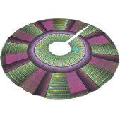 円形およびカラフル装飾モダンフラクタル芸術 ブラッシュドポリエステルツリースカート (アングル)