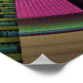 円形およびカラフル装飾モダンフラクタル芸術 ポスター (角)