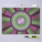 円形およびカラフル装飾モダンフラクタル芸術 薄葉紙 (クラフト)