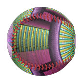 円形およびカラフル装飾モダンフラクタル芸術 野球ボール (正面左)