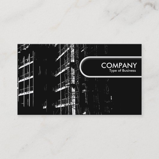 円形にされた端のラベル-ハイコントラストの建築 名刺 (正面)