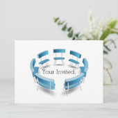 円形に並んだ椅子の招待状 招待状 (スタンド正面)