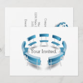 円形に並んだ椅子の招待状 招待状 (正面/裏面)