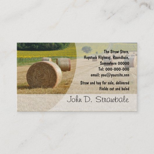 円形のわらは名刺を梱包します 名刺 (正面)