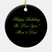 円形のオーナメントのライムの黒のシマウマの菓子16 セラミックオーナメント (裏面)