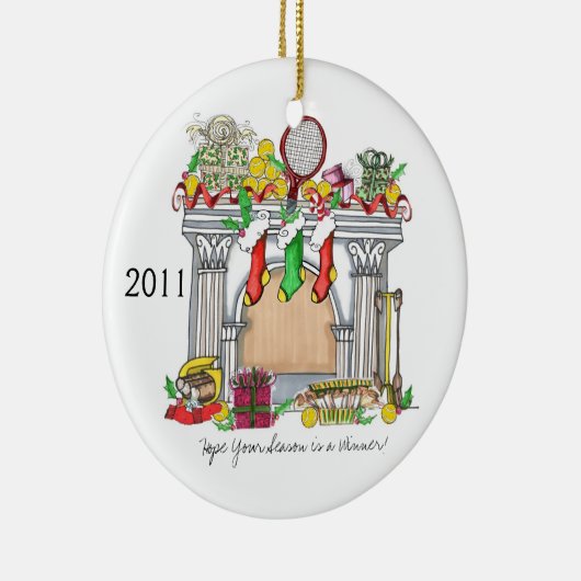 円形のオーナメント、テニスのマントルピース2011年 セラミックオーナメント (右)