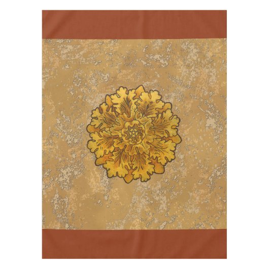 円形のカシは集りを去ります テーブルクロス (正面)