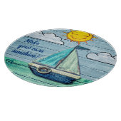 円形のガラスまな板の流木のビーチのデザイン カッティングボード (角)