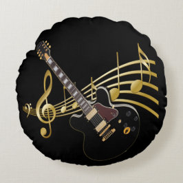 円形のギター音楽 ラウンドクッション