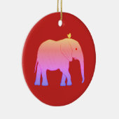 円形のクリスマスのオーナメント象 セラミックオーナメント (右)