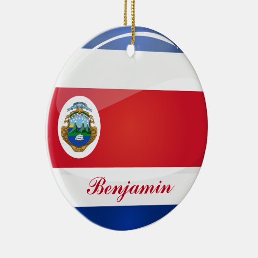 円形のコスタリカの旗 セラミックオーナメント (右)