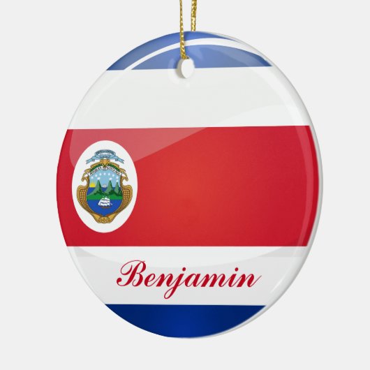 円形のコスタリカの旗 セラミックオーナメント (左)