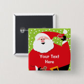 円形のサンタのカスタムボタン 缶バッジ (正面&裏面)