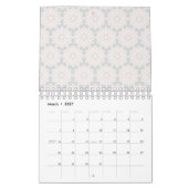 円形のシームレスパターン カレンダー (3月 2027)