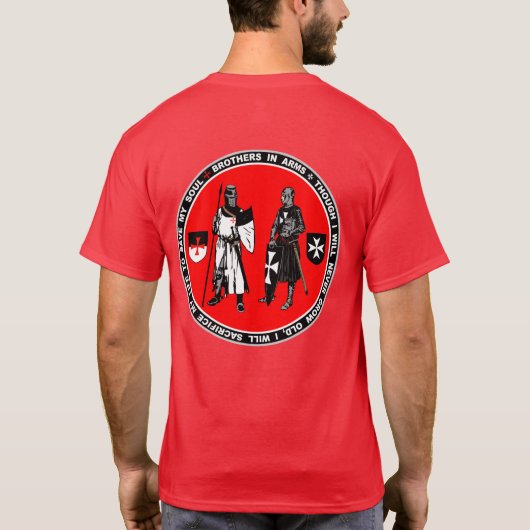 円形のシールのワイシャツ戦友 Tシャツ (裏面)